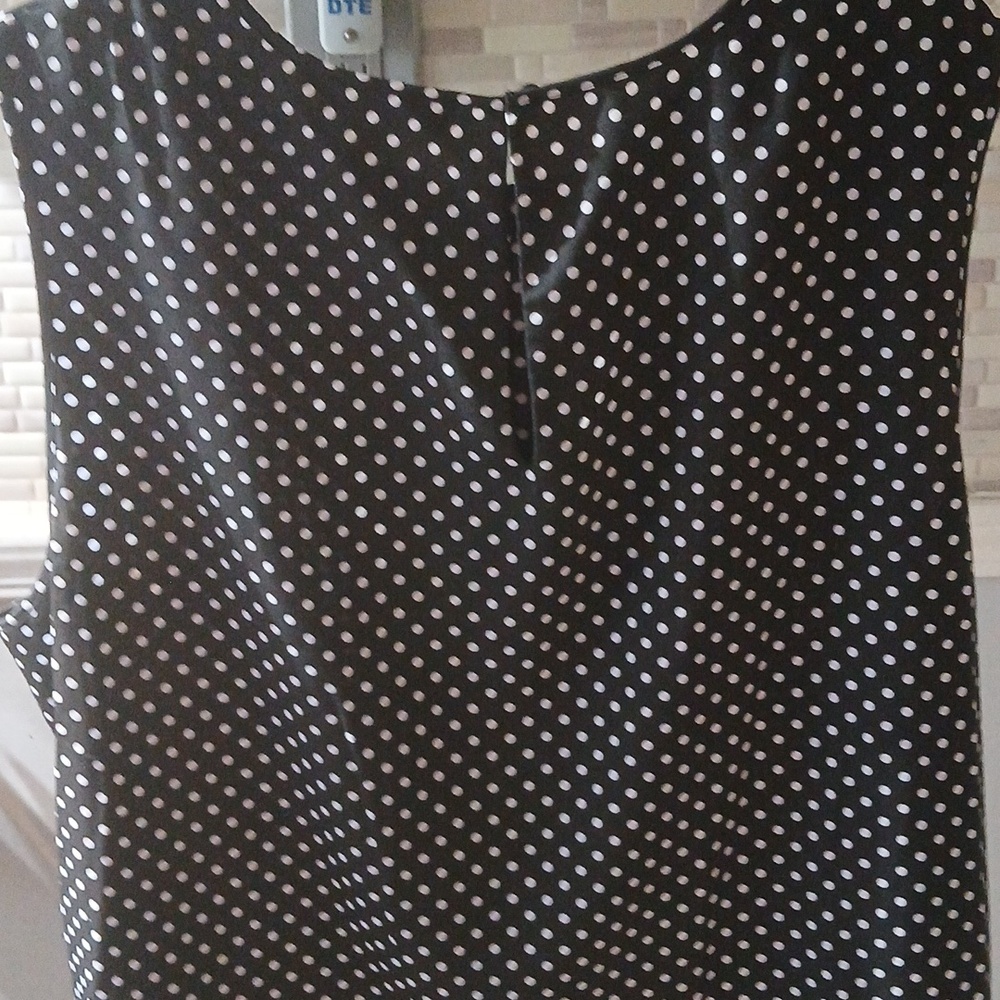 Plus Size 3X Michael Kors Black and White Polka Dot Blouse NWT - Picture 4 of 6